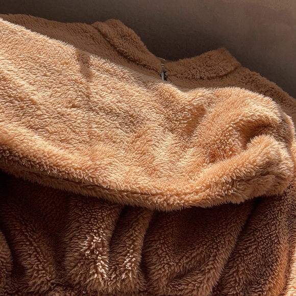 Fuzzy Light Brown Crop Sweater - Picture 5 of 6